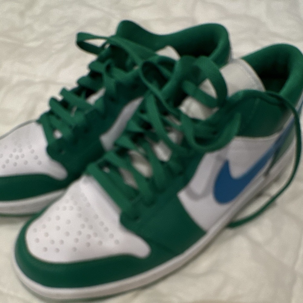 Jordan Air Jordan 1 Low Lucky Green/Aquatone/White Leather DC0774-304 women's 10